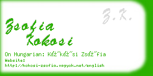 zsofia kokosi business card